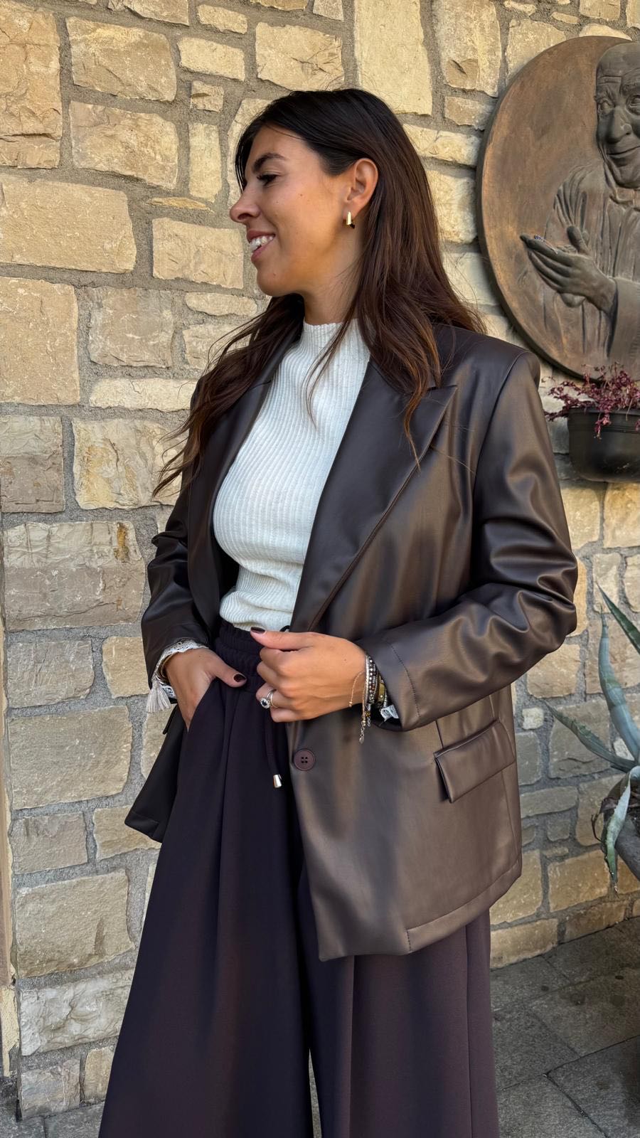 GIACCA ECOPELLE CIOCCOLATO