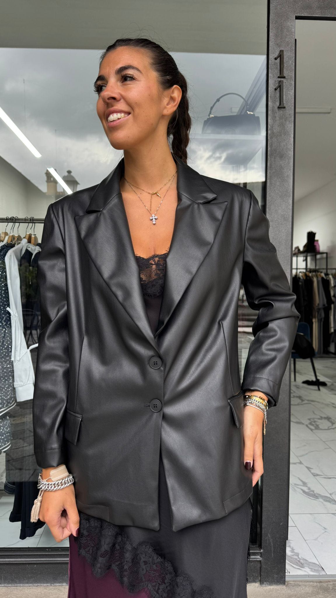 GIACCA ECOPELLE NERA