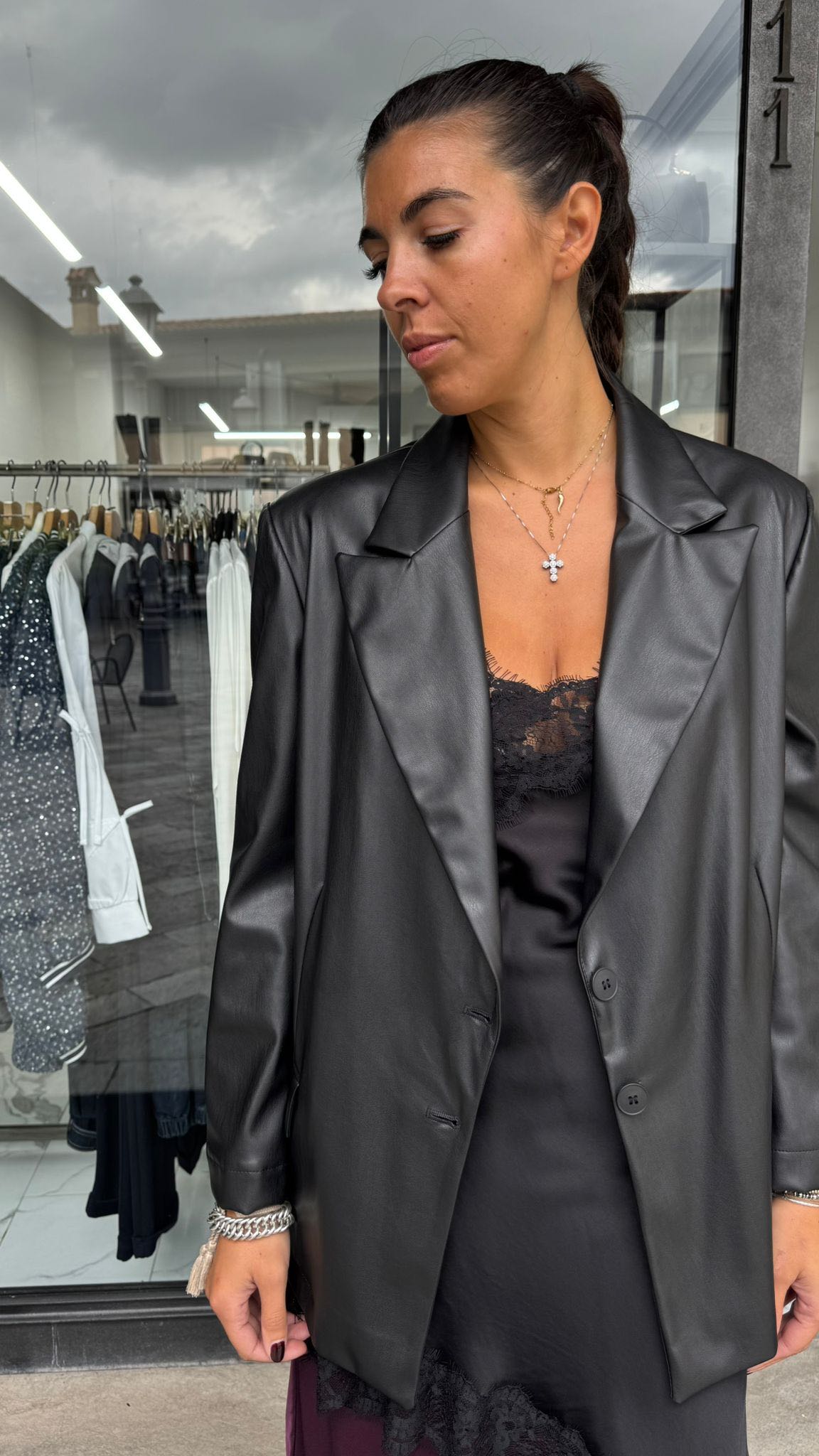 GIACCA ECOPELLE NERA