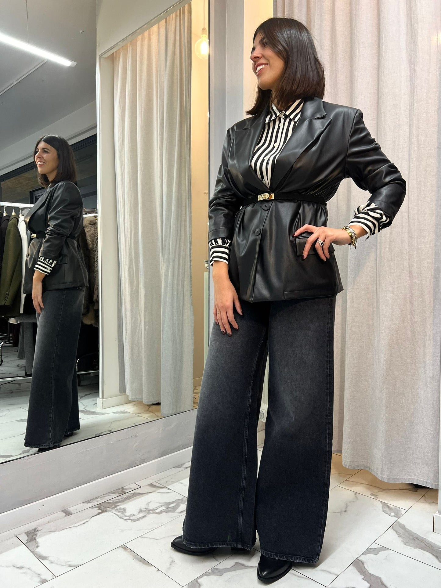 GIACCA ECOPELLE NERA