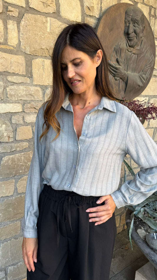 CAMICIA GESSATA GRIGIO CHIARO