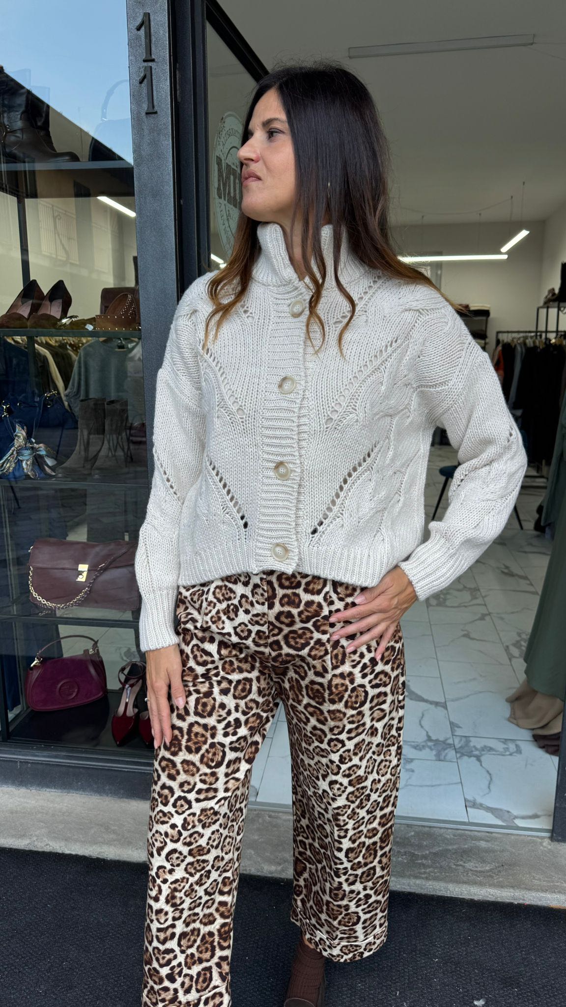 CARDIGAN BOTTONI SABBIA