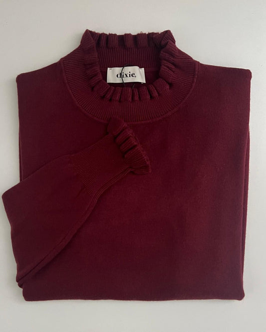MAGLIONCINO VOLANT BORDEAUX
