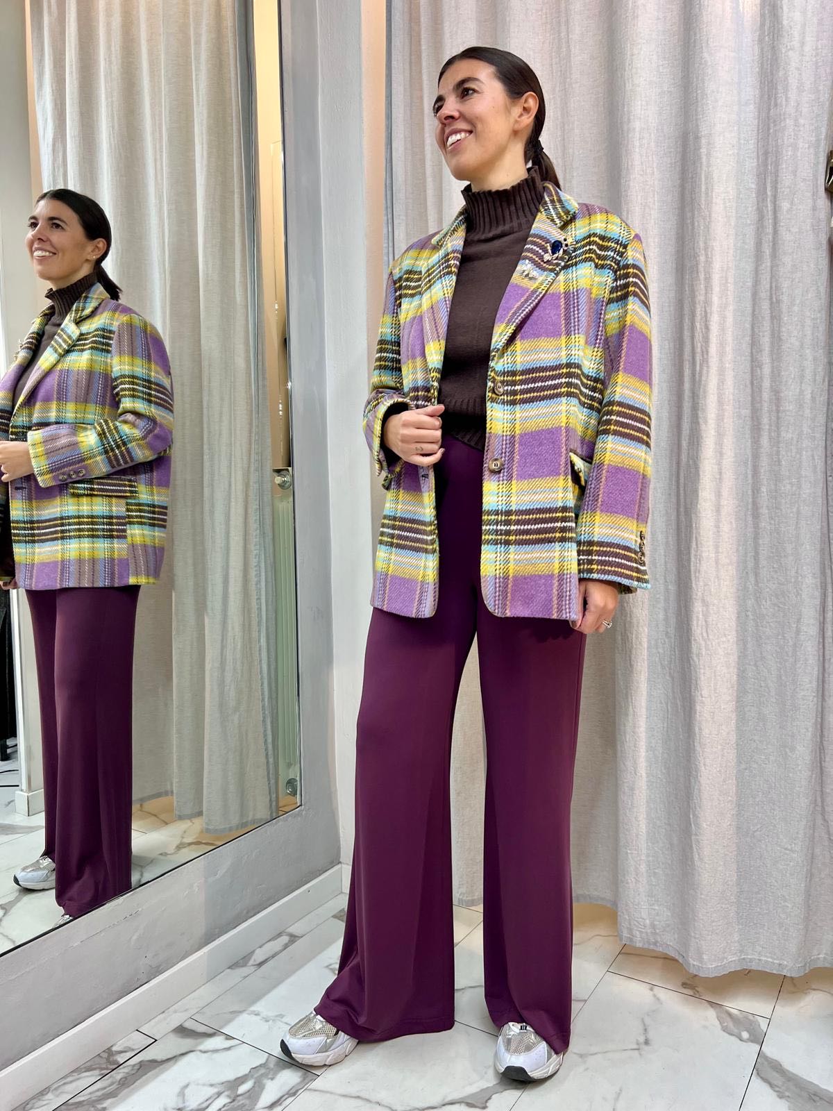 PANTALONE FLUIDO MELANZANA