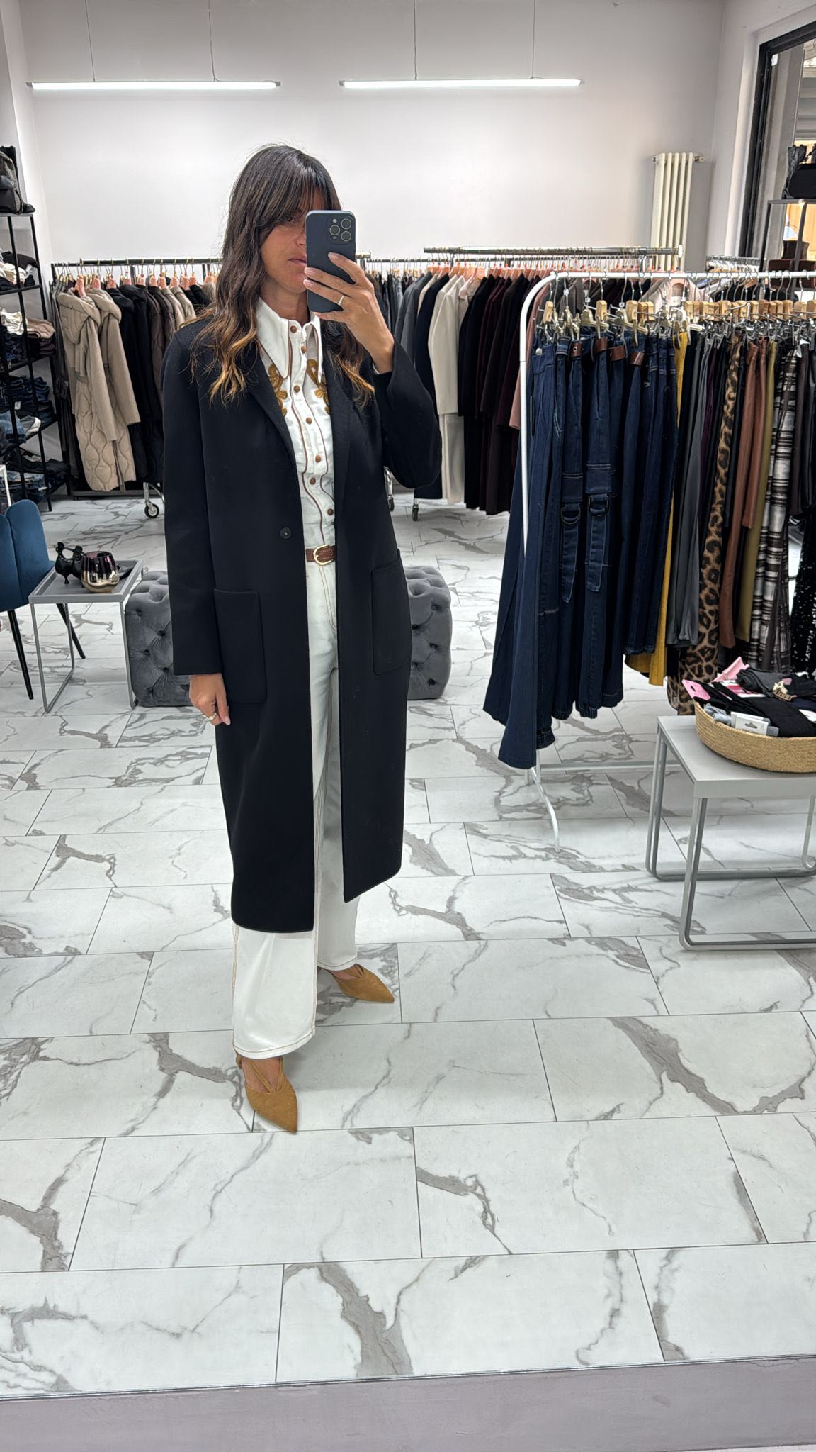 CAPPOTTO HAND MADE LUNGO MONOPETTO NERO