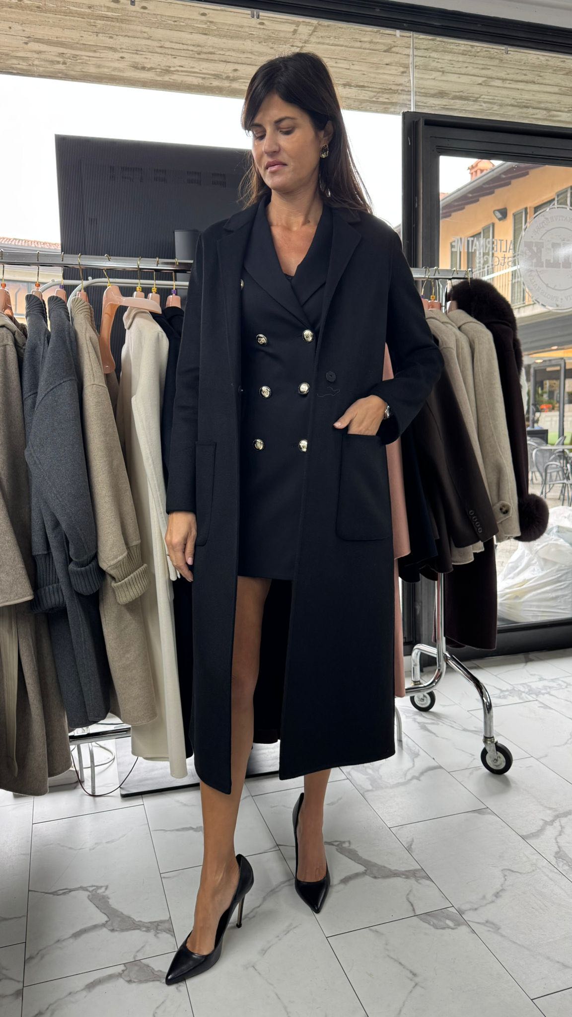 CAPPOTTO HAND MADE LUNGO MONOPETTO NERO