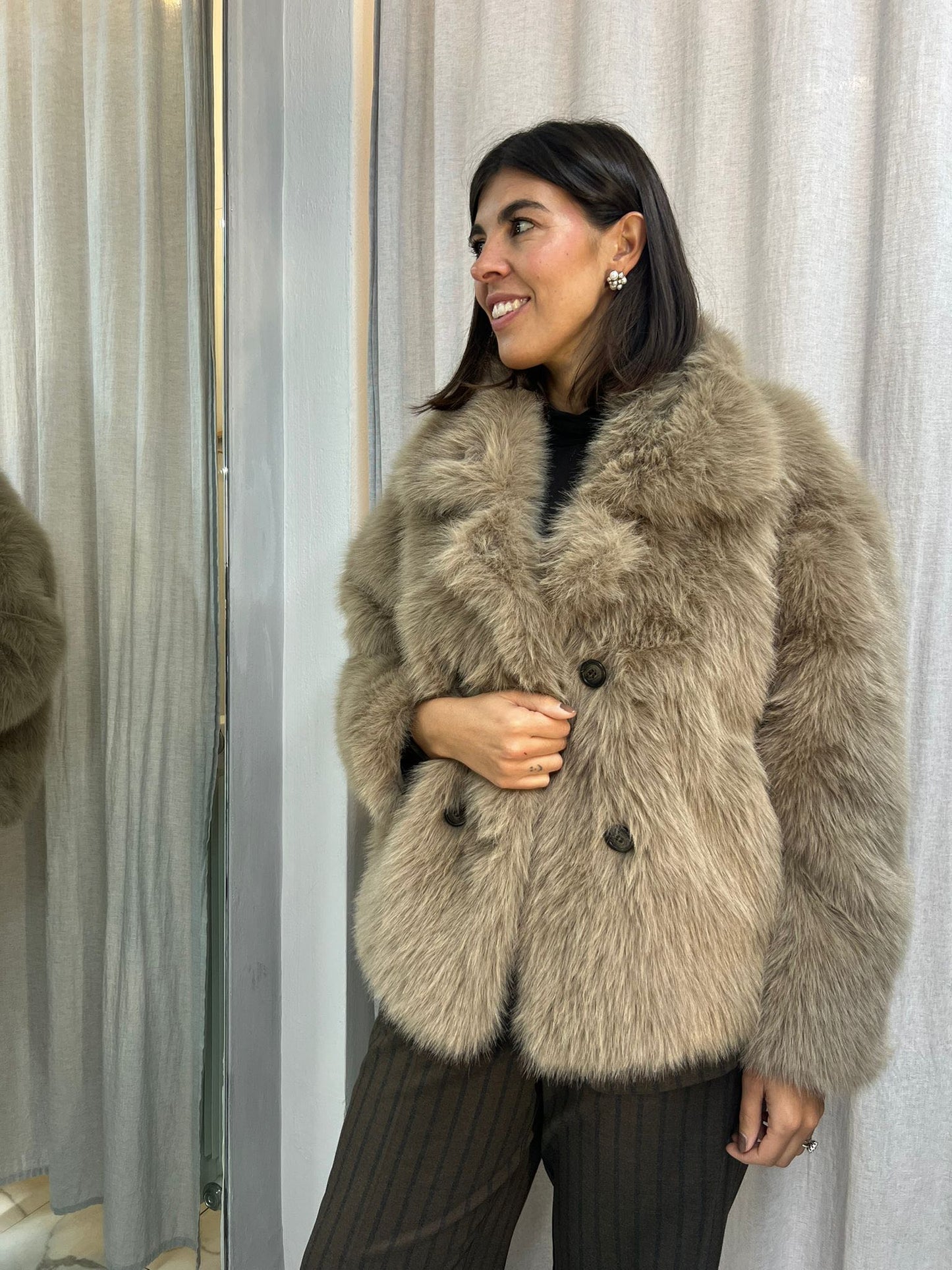 ECOPELLICCIA DOPPIOPETTO SABBIA