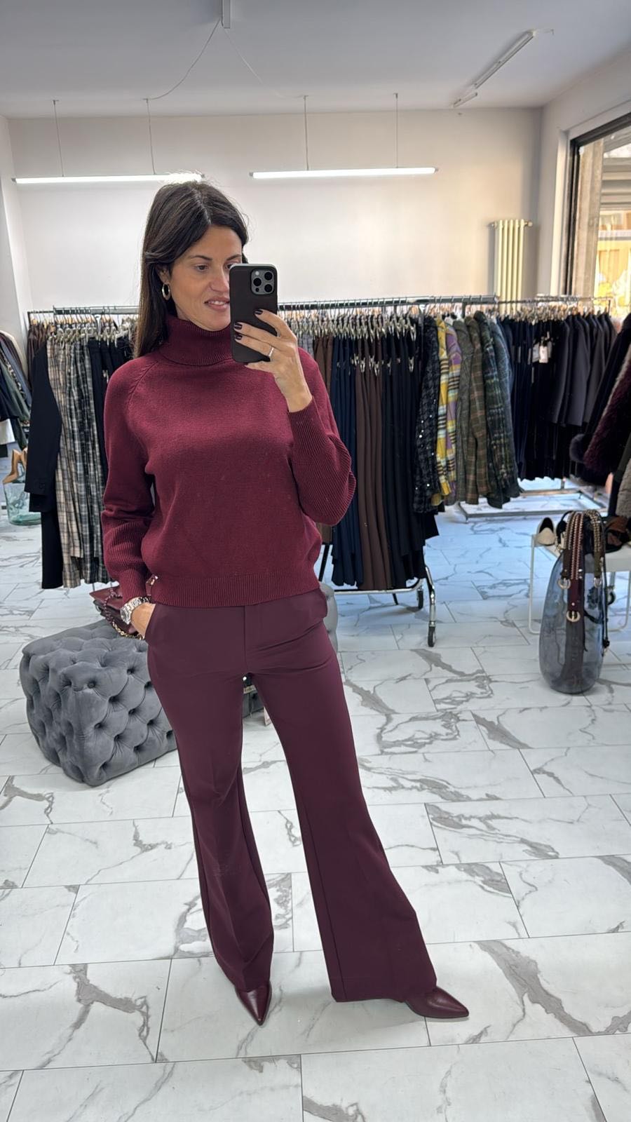 PANTALONE TULIPANO BORDEAUX