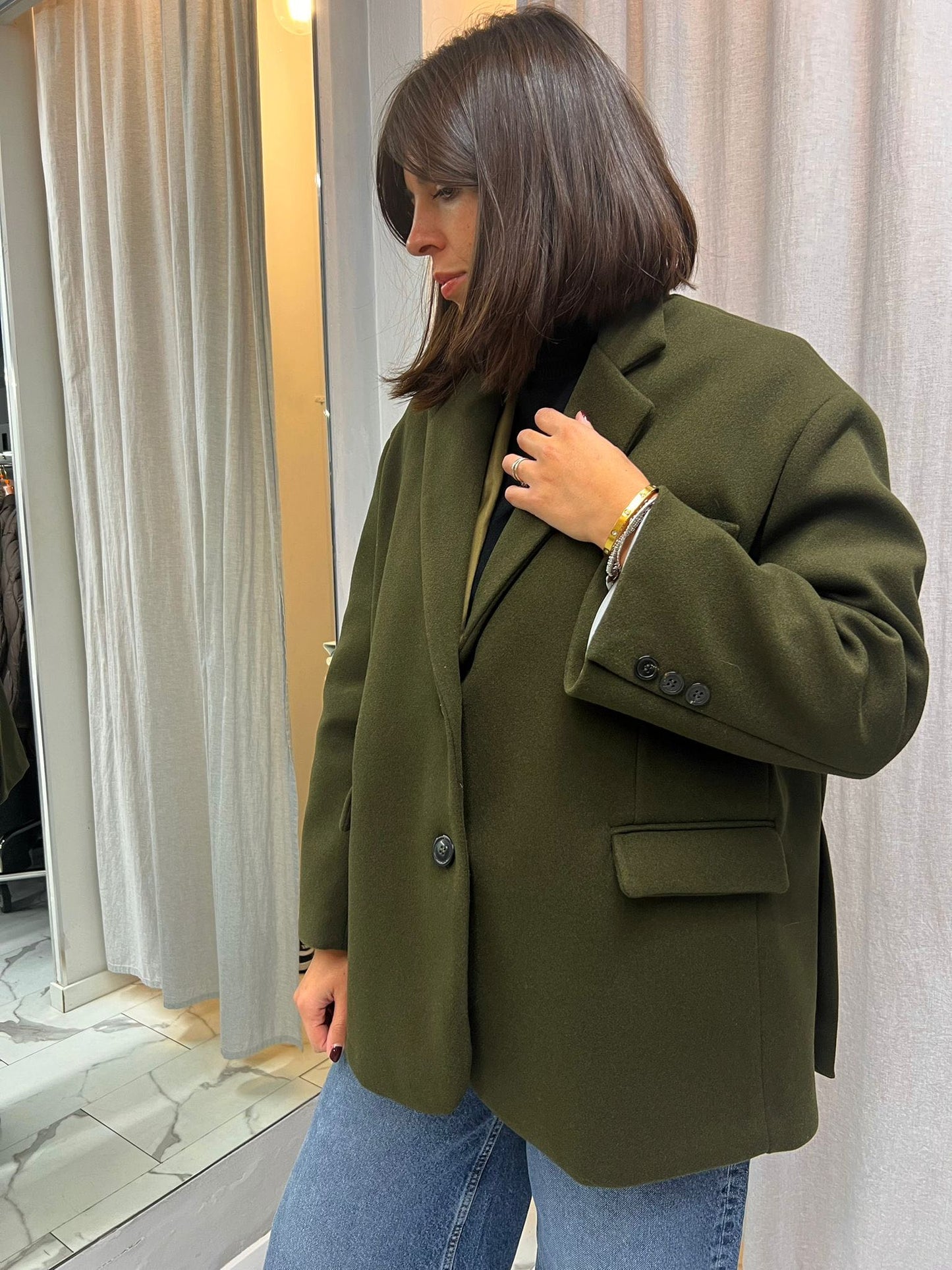 GIACCA PANNO OVER VERDONE