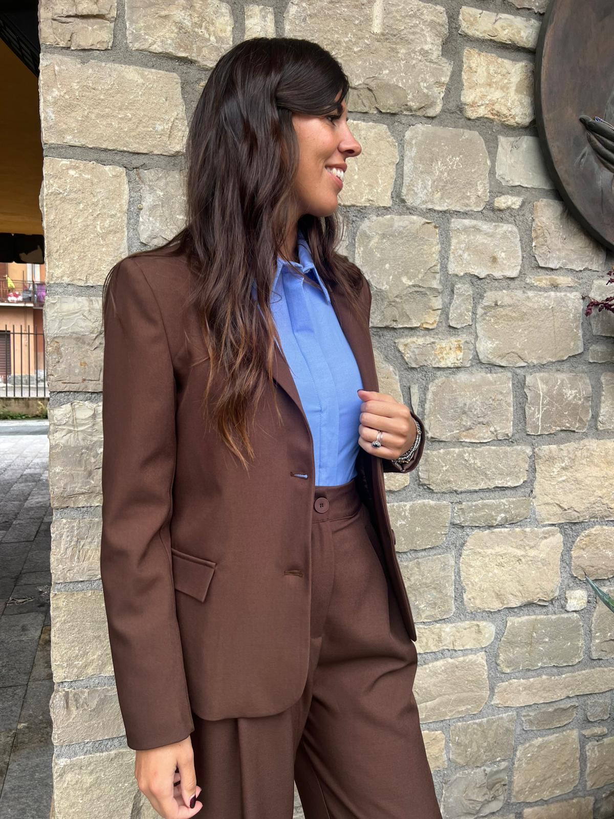 GIACCA FODERATA MONOPETTO CIOCCOLATO