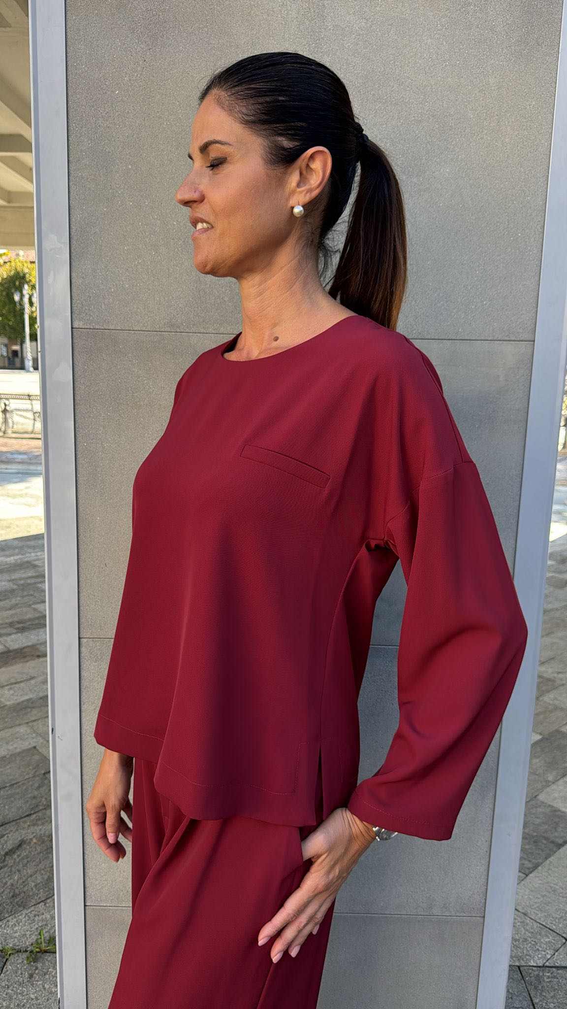 MAGLIA TERRY BORDEAUX