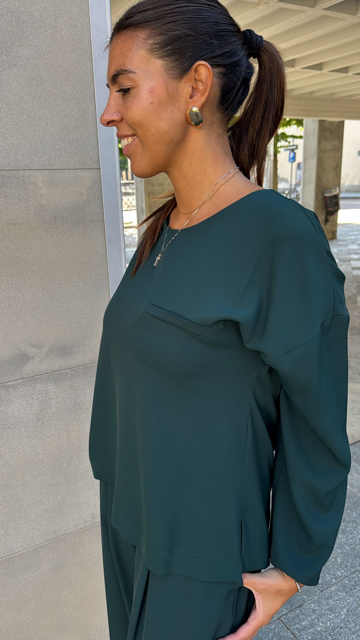 MAGLIA TERRY VERDE BOTTIGLIA