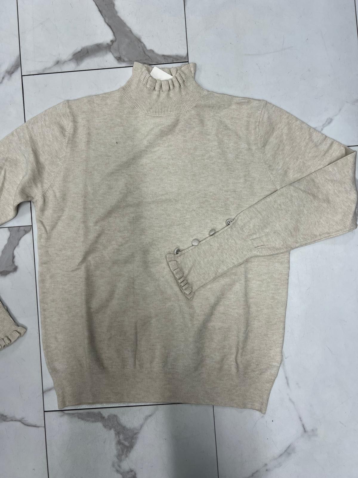 MAGLIONCINO ROUGE BOTTONCINI BEIGE