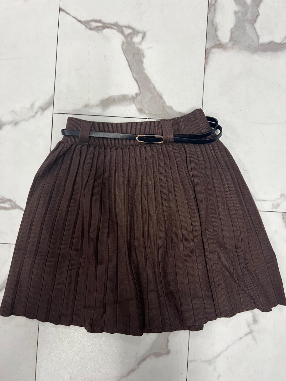 GONNA IN MAGLIA PLISSETTATA MORO