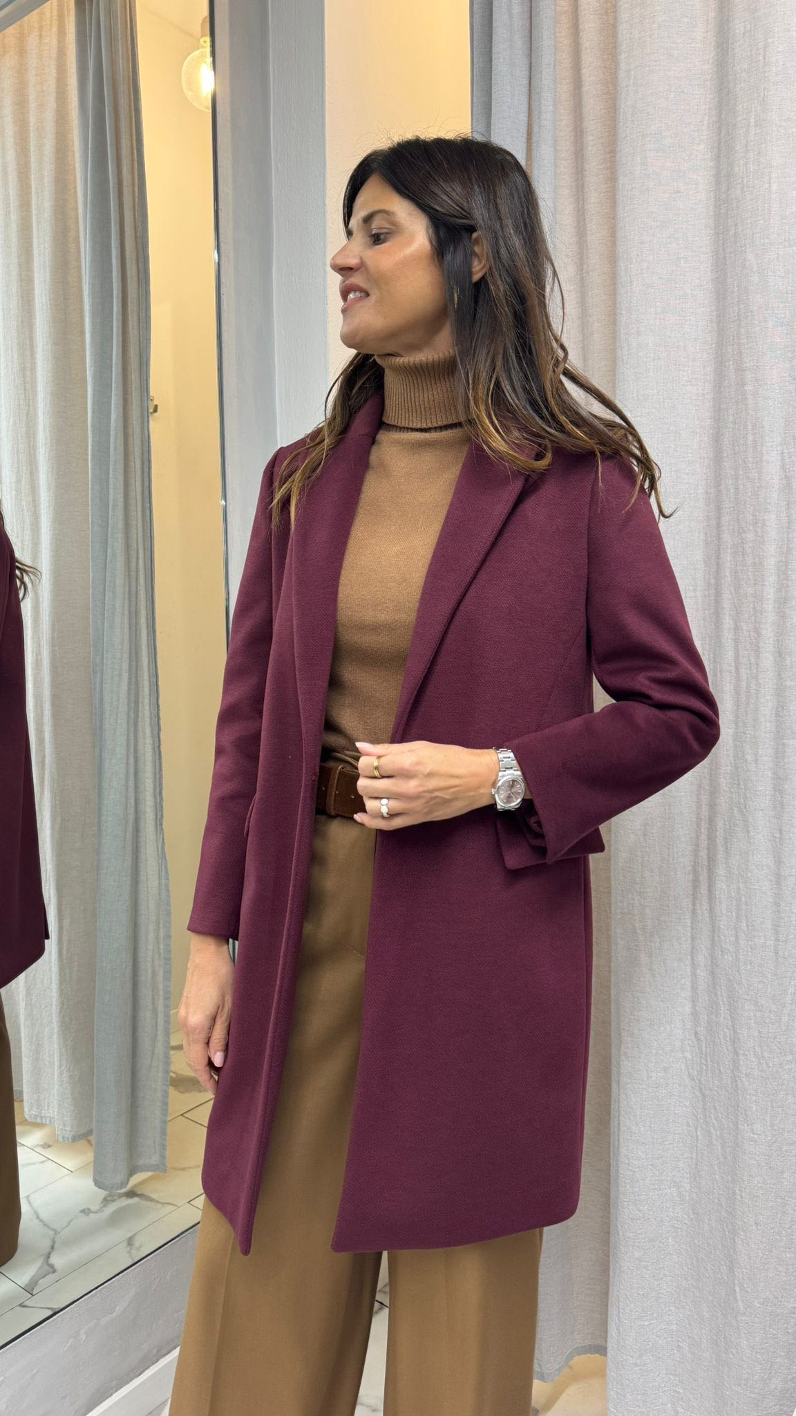 CAPPOTTO BASIC VERDE BORDEAUX