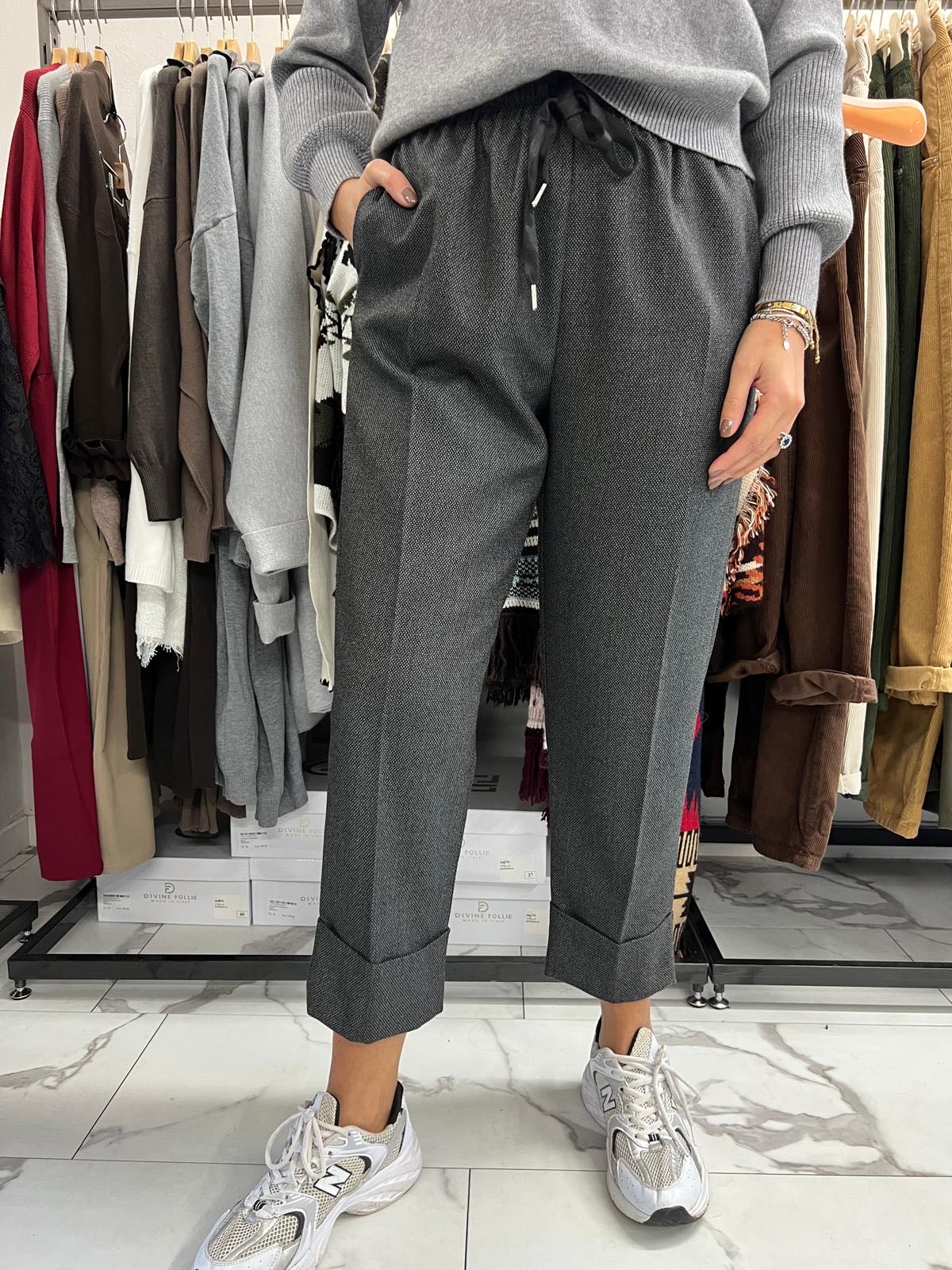 PANTALONE ALBA CRAVATTA GRIGIO SCURO