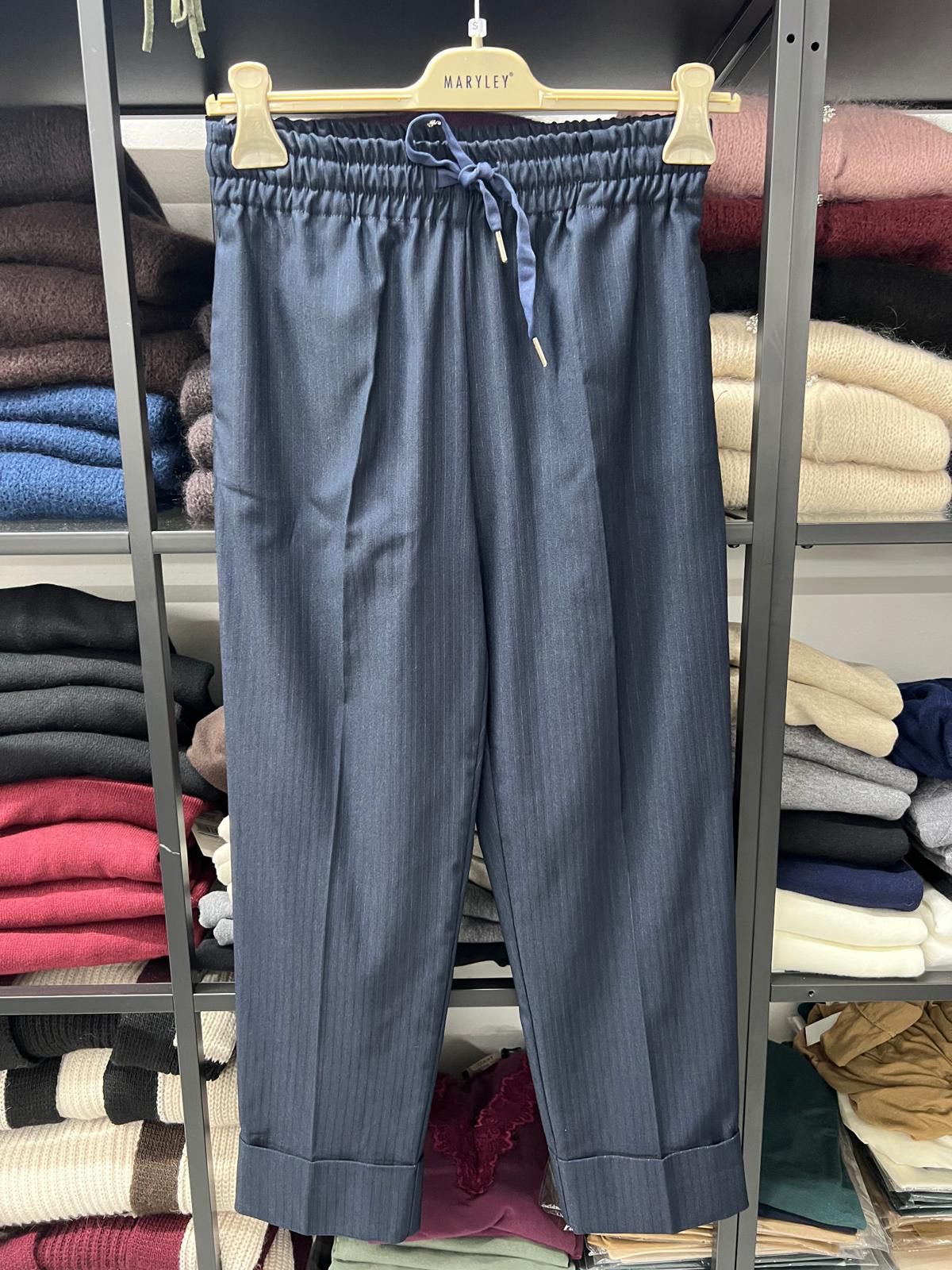 PANTALONE ALBA GESSATO BLU