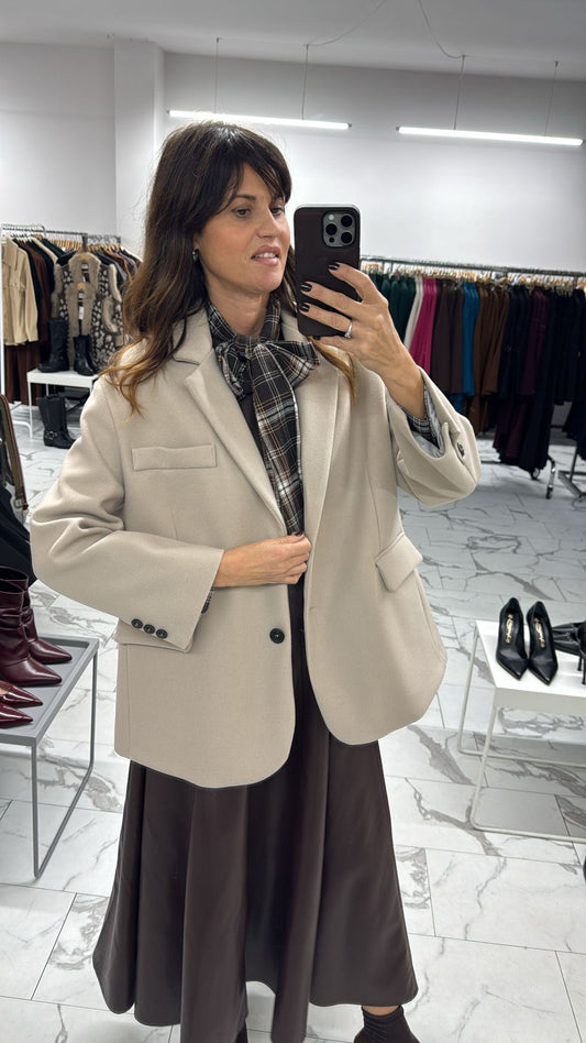 GIACCA PANNO OVER SABBIA