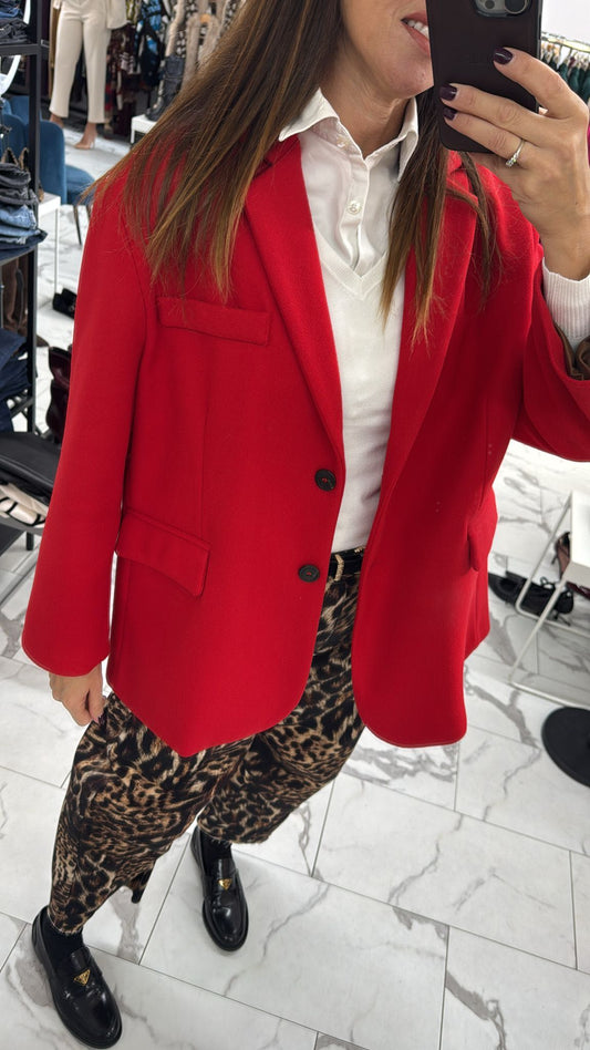 GIACCA PANNO OVER ROSSA