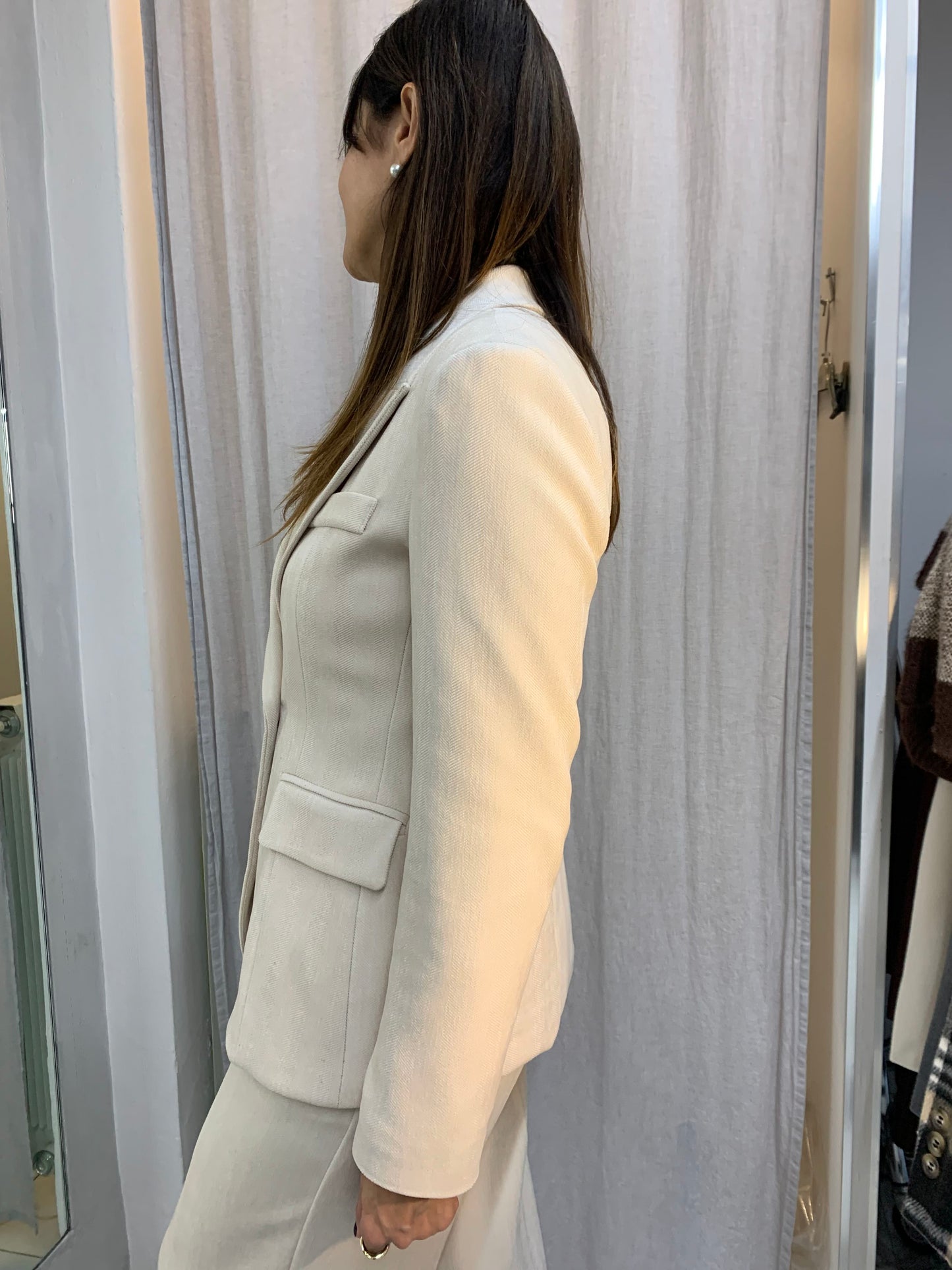 GIACCA SPIGATA VELLUTO BURRO