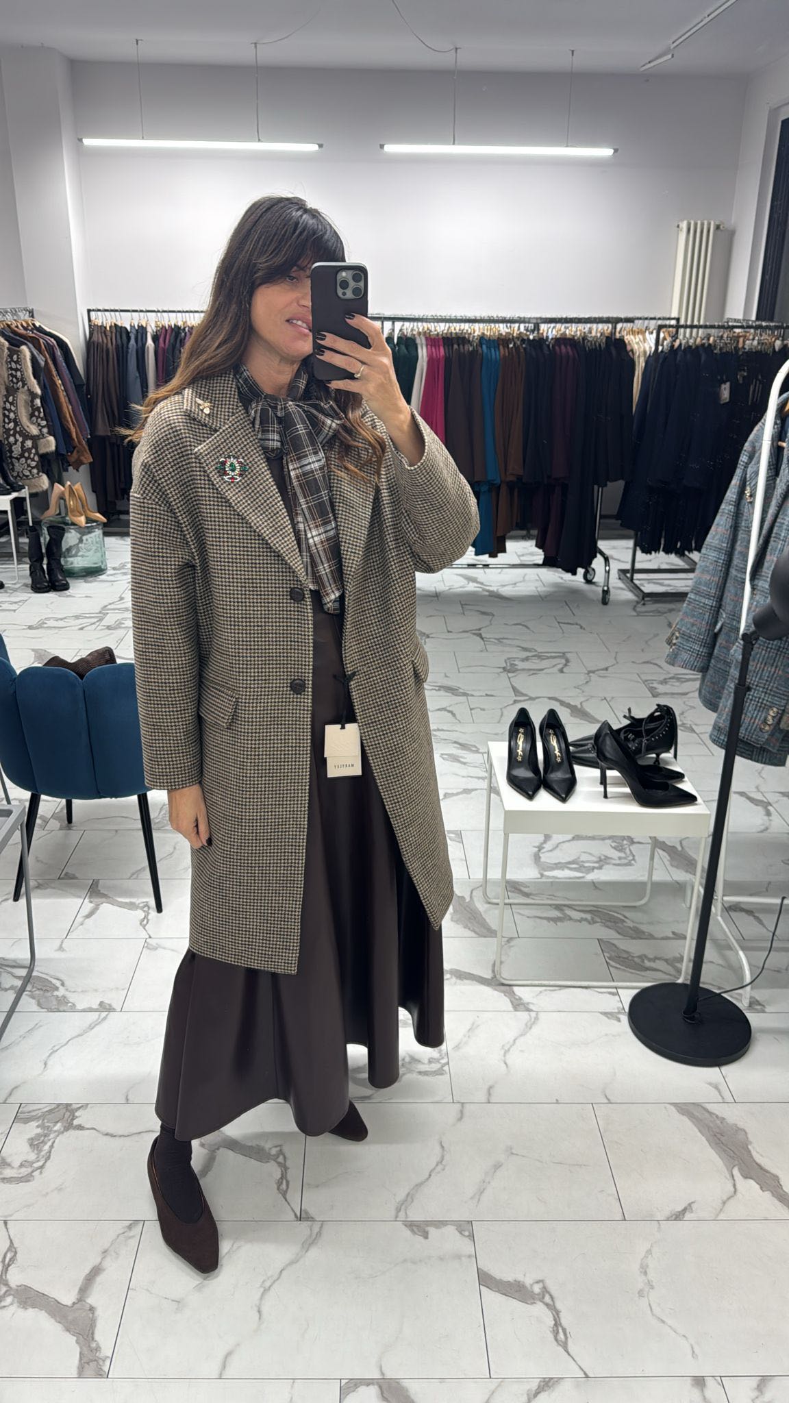 CAPPOTTO PIEDE POULE MORO E NERO