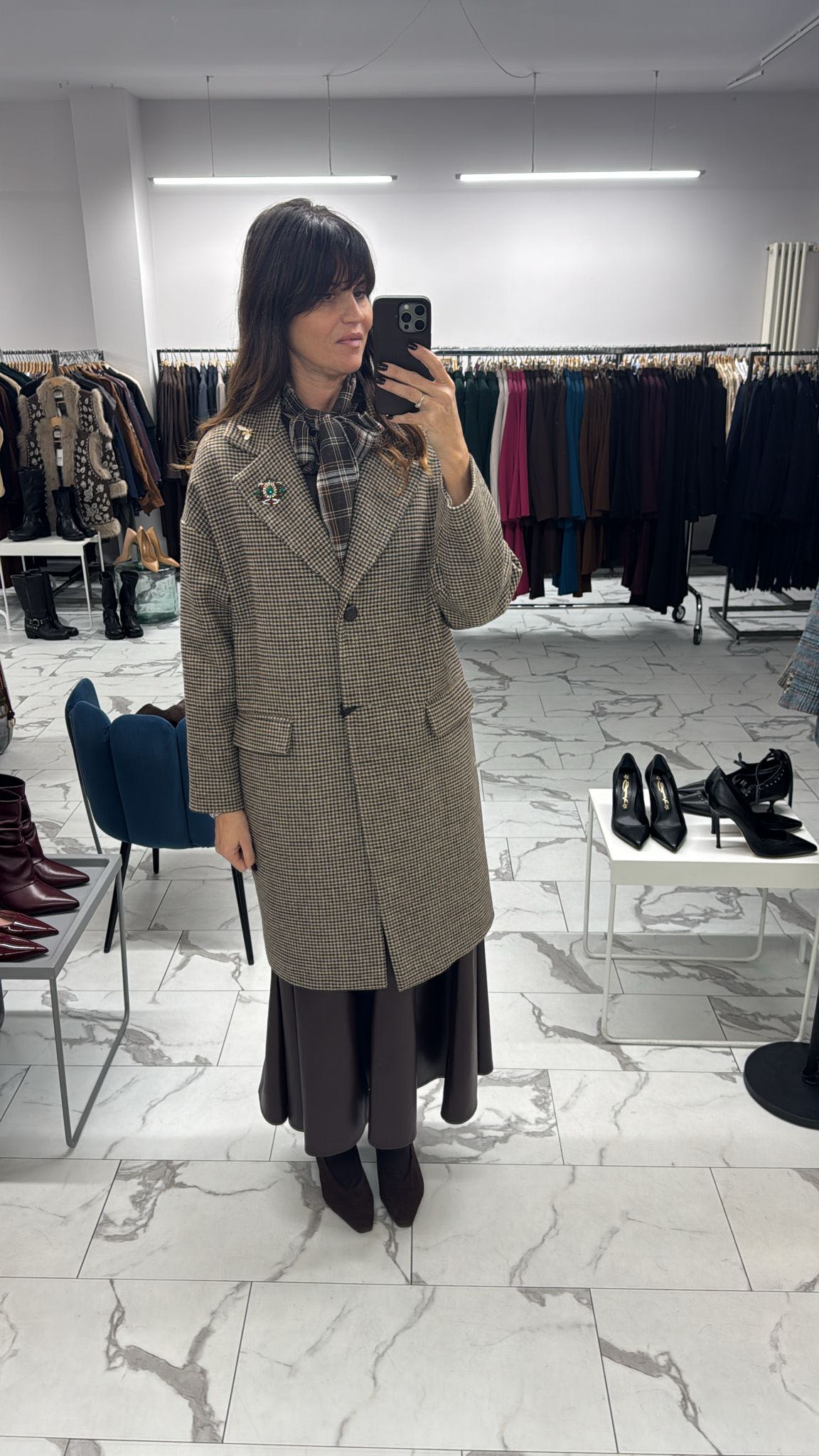 CAPPOTTO PIEDE POULE MORO E NERO