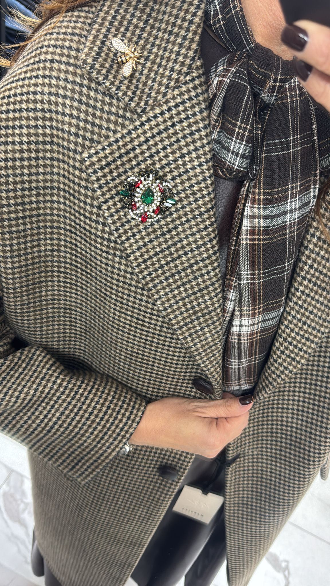 CAPPOTTO PIEDE POULE MORO E NERO