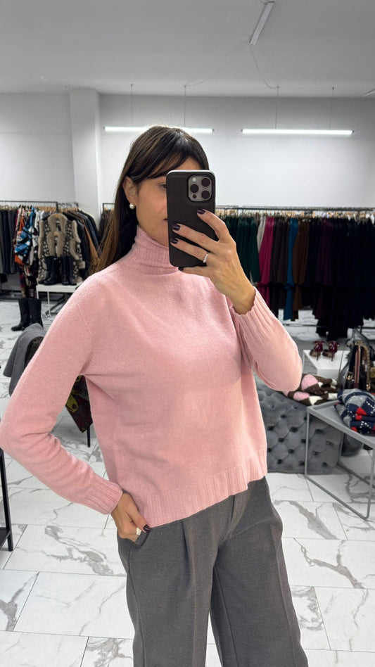 MAGLIONCINO LUPETTO SPACCO ROSA