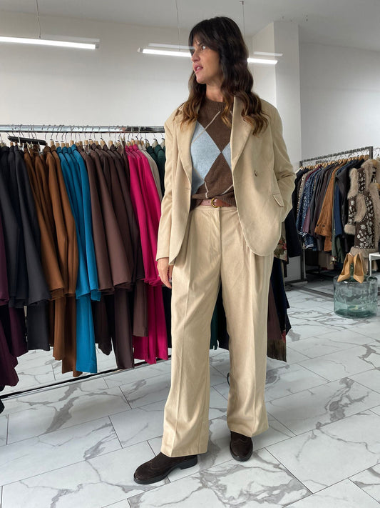 PANTALONE PENCE VELLUTO COSTE SABBIA