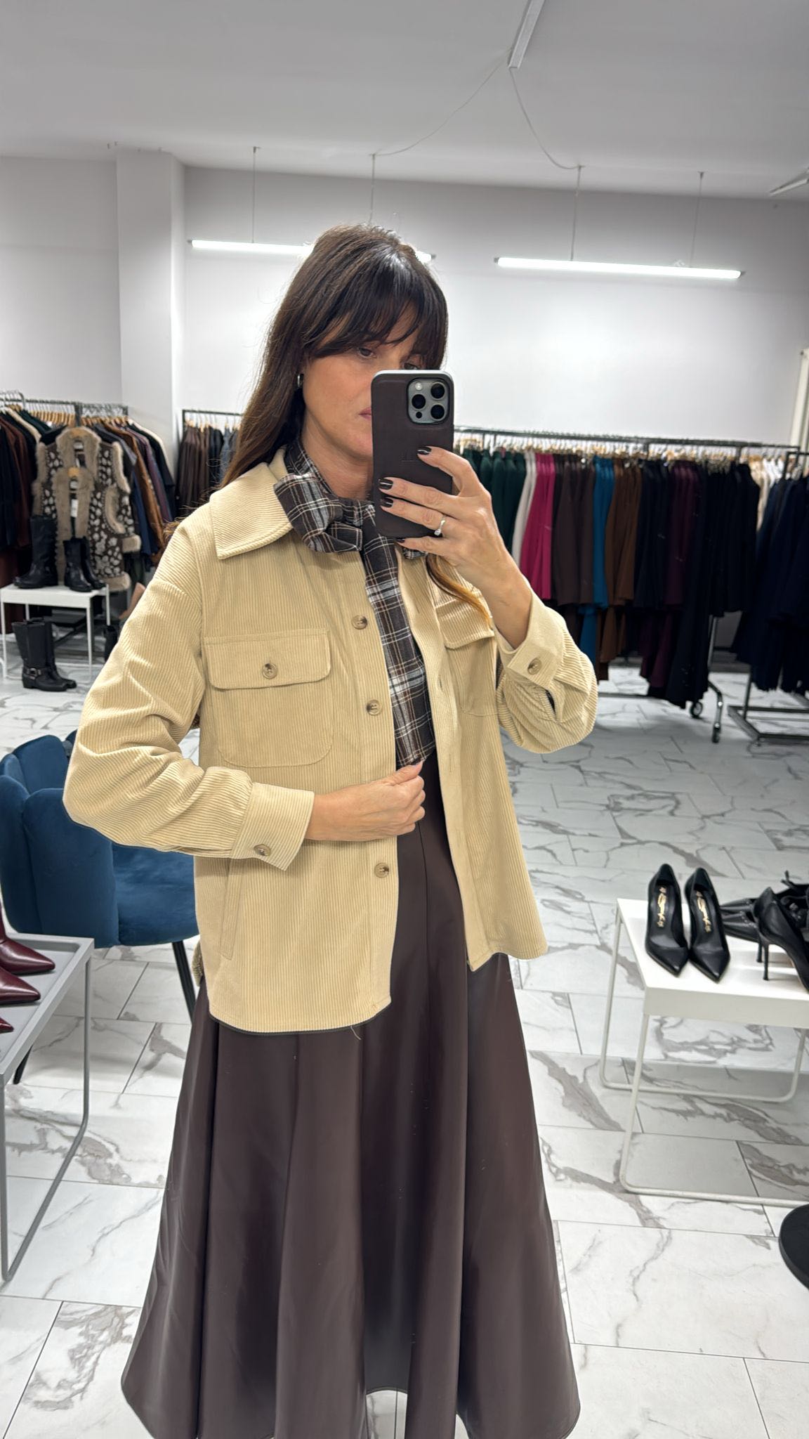 CAMICIA VELLUTO COSTA SABBIA