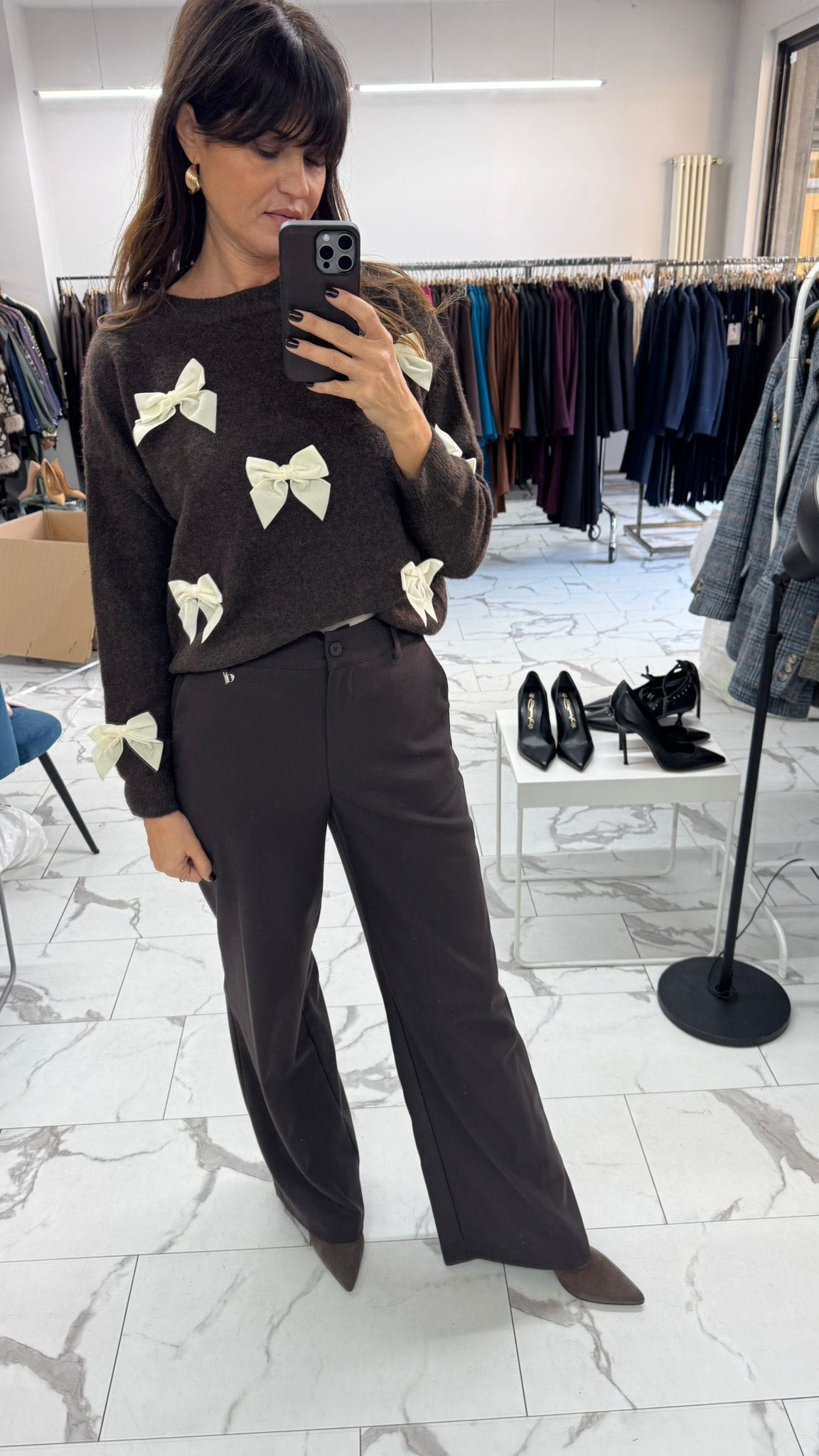 PANTALONE FLANELLA MORO