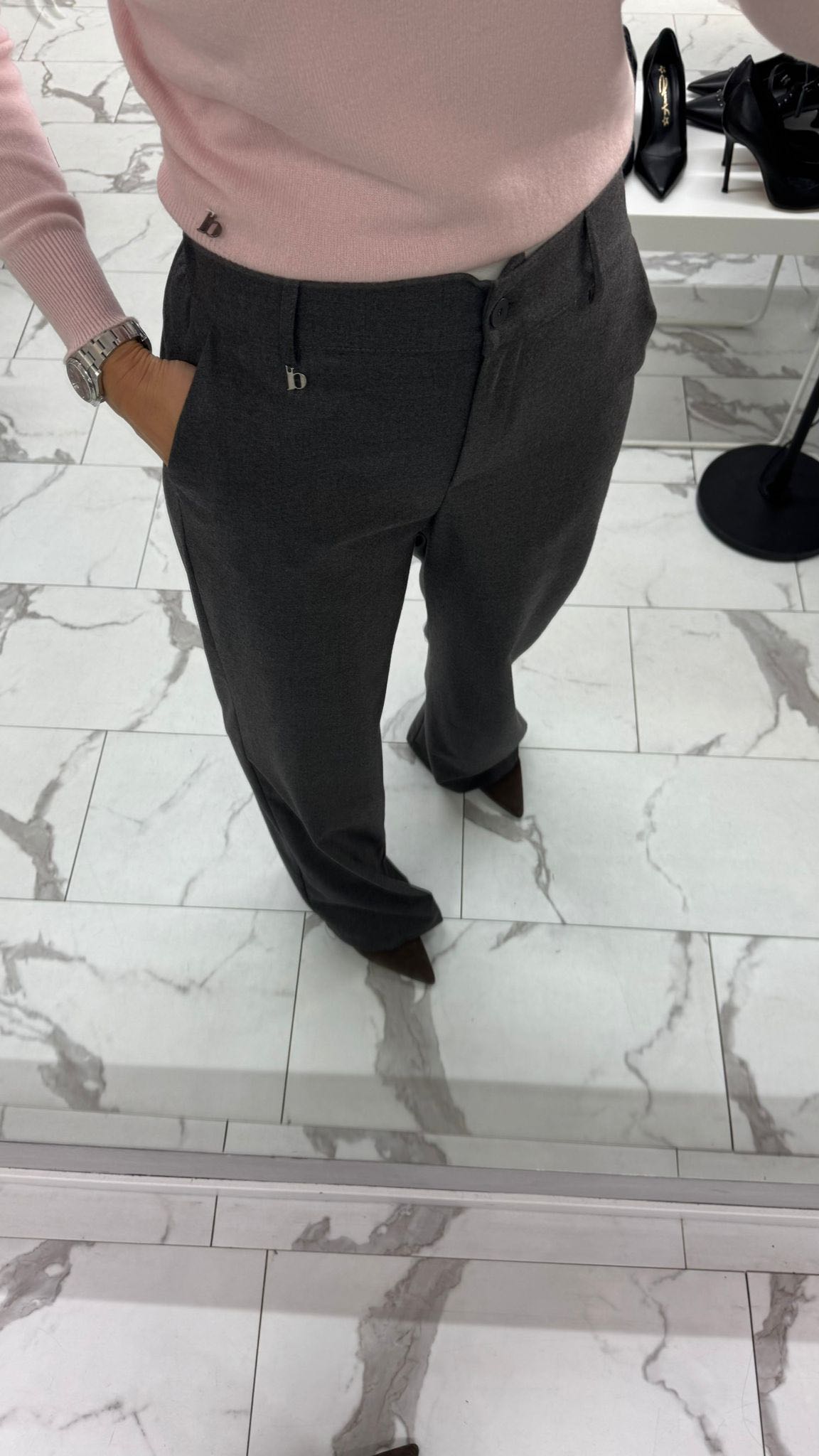 PANTALONE FLANELLA GRIGIO