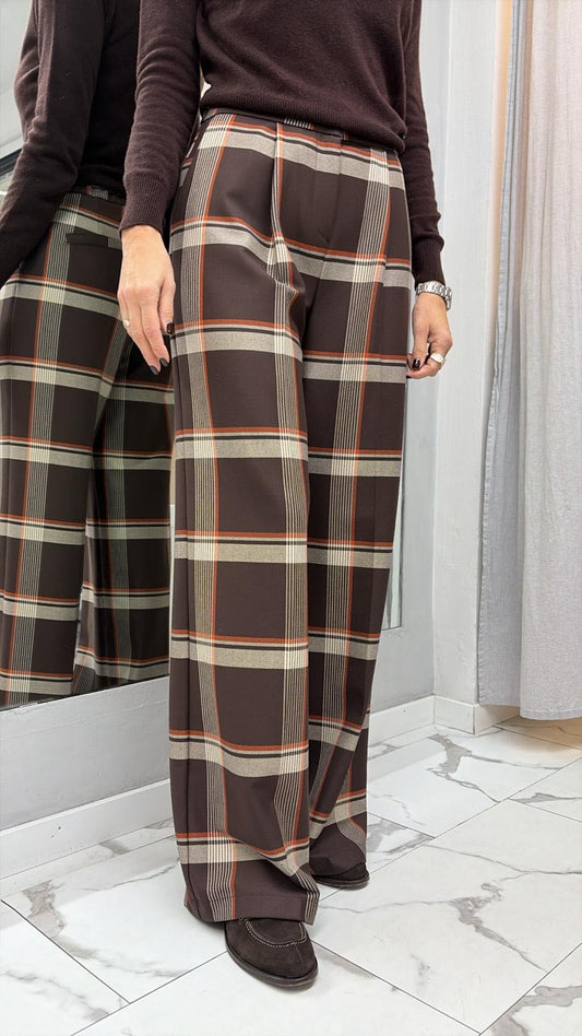 PANTALONE CHECK MORO ARANCIO