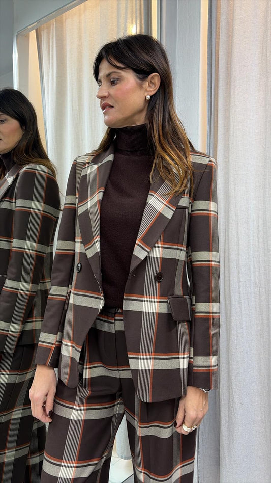 GIACCA CHECK MORO ARANCIO