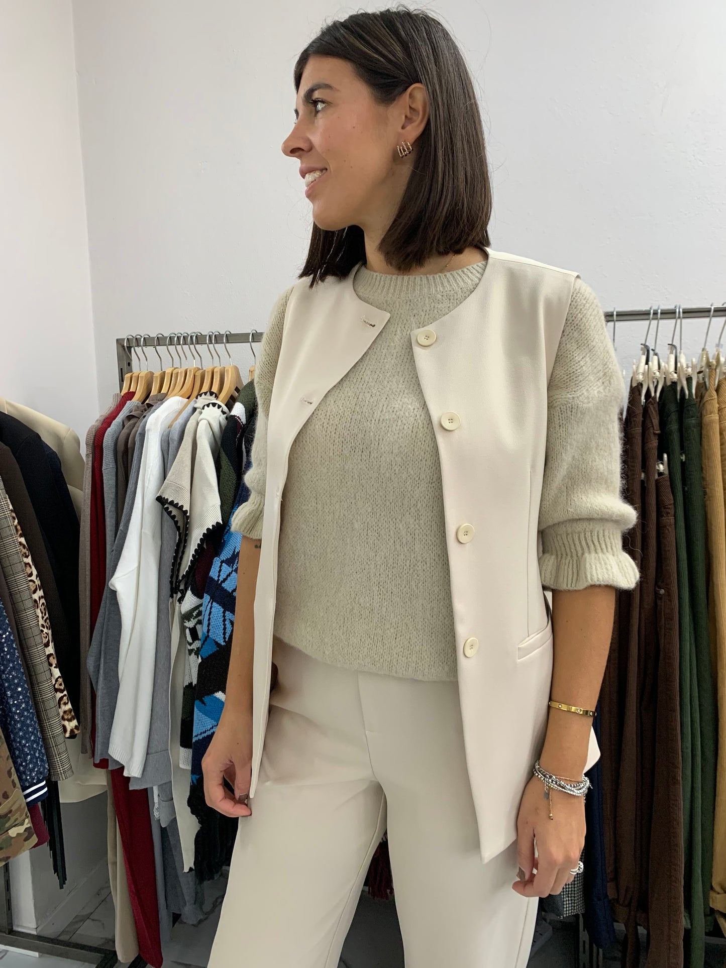 COMPLETO GIACCA SMANICATA BURRO