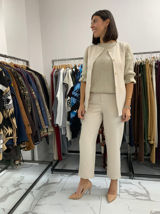 COMPLETO GIACCA SMANICATA BURRO