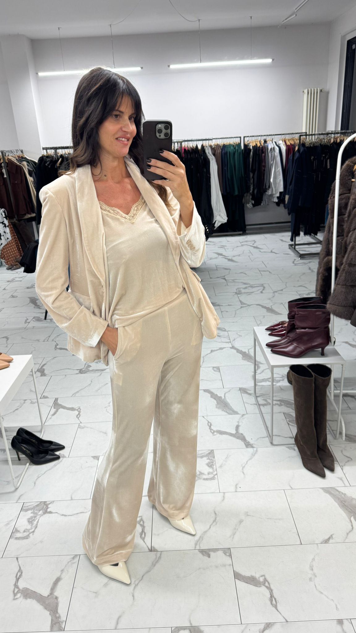 PANTALONE PALAZZO CINIGLIA PANNA