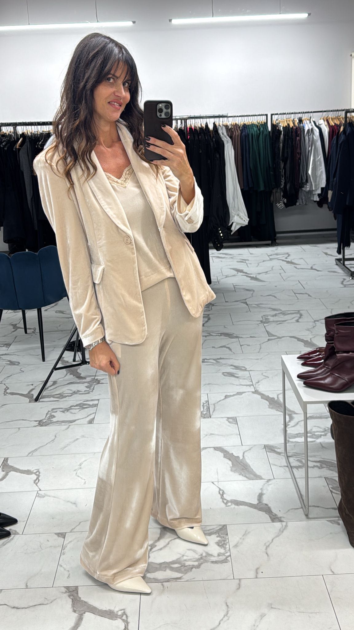 PANTALONE PALAZZO CINIGLIA PANNA