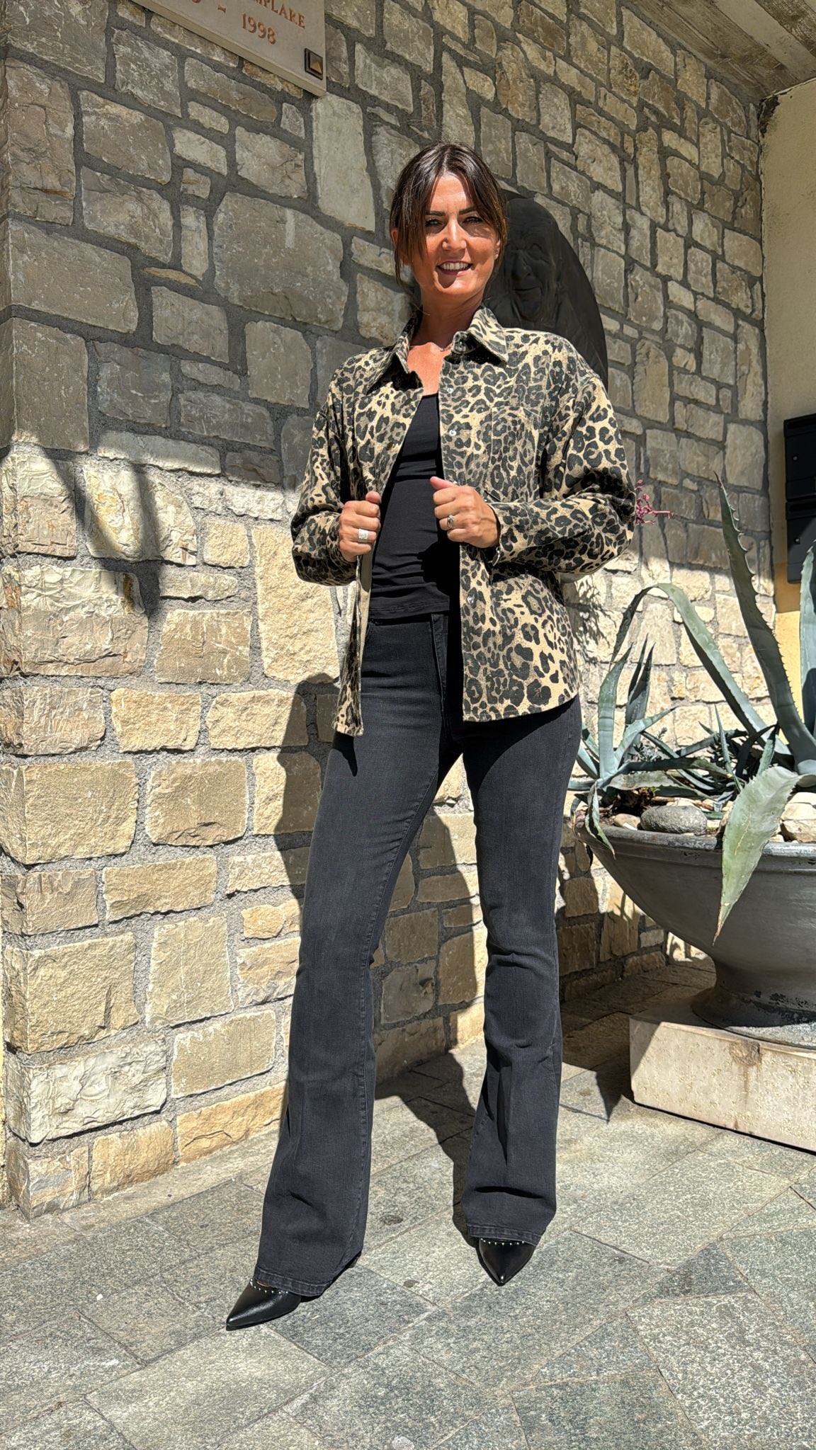 GIACCA IN DENIM OVER ANIMALIER