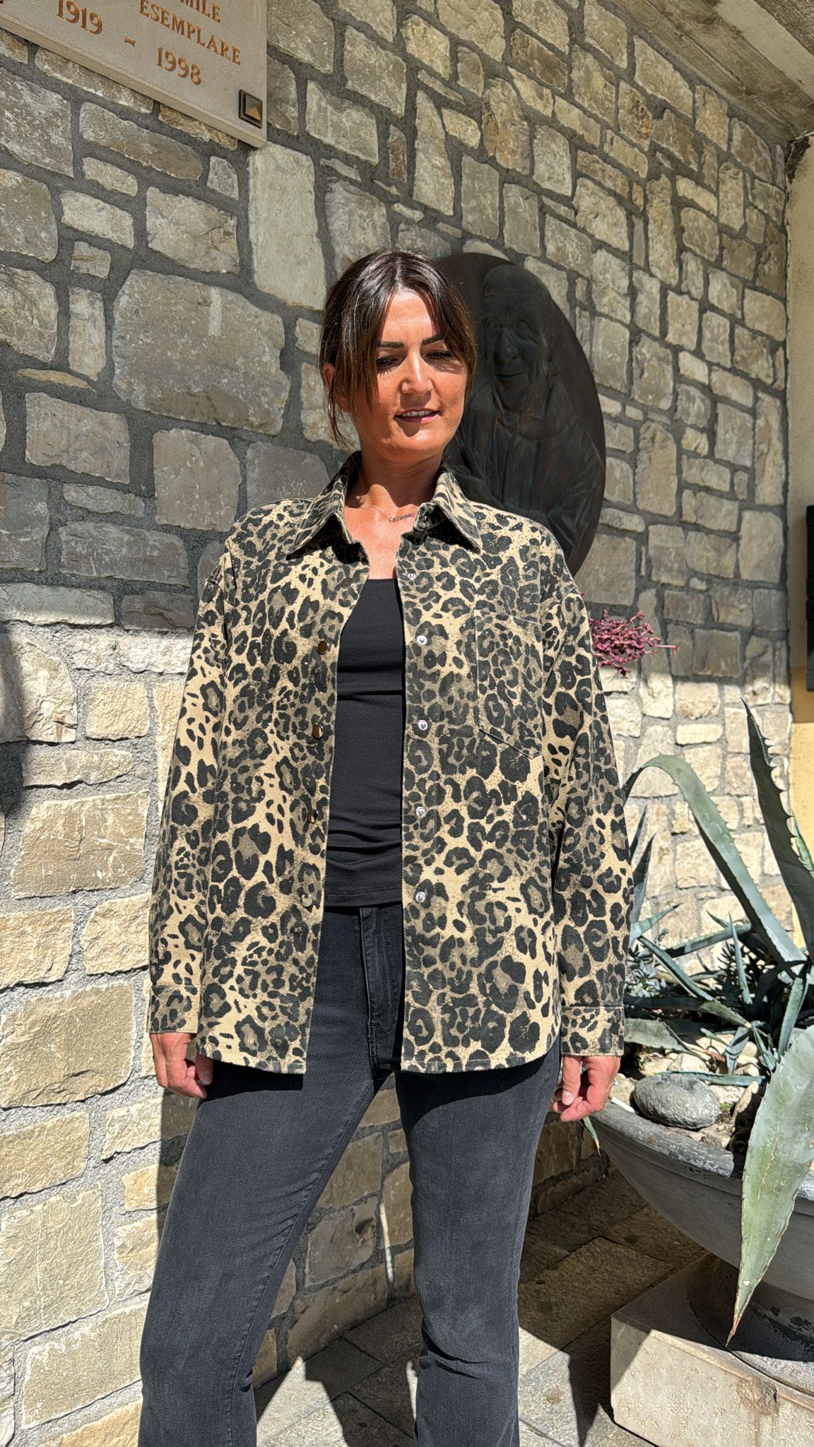 GIACCA IN DENIM OVER ANIMALIER