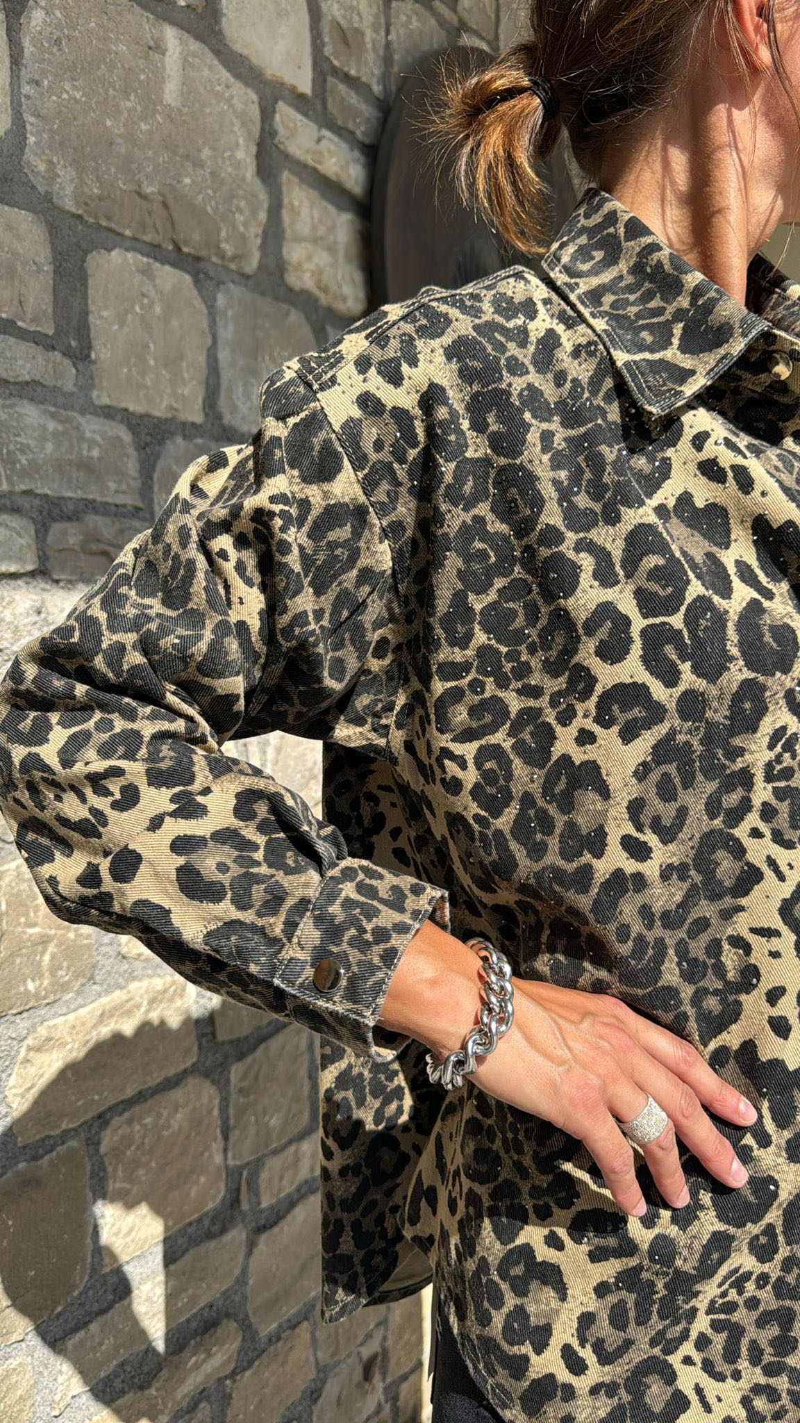 GIACCA IN DENIM OVER ANIMALIER
