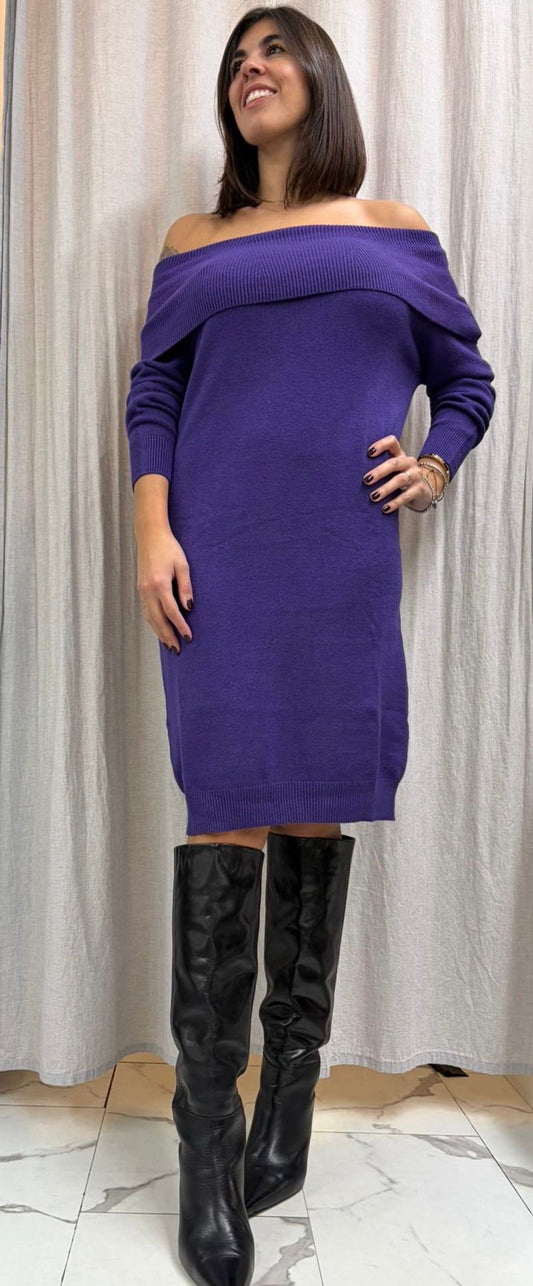ABITO IN MAGLIA CON SCOLLO SHIFFER VIOLA