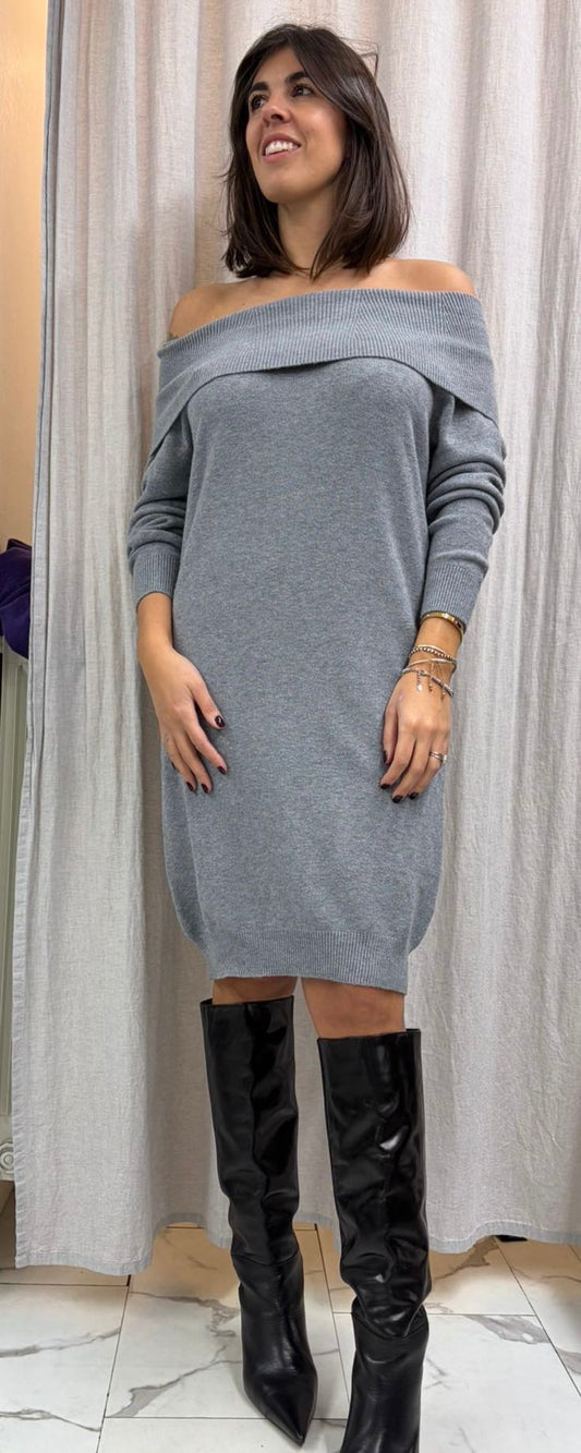 ABITO IN MAGLIA CON SCOLLO SHIFFER GRIGIO