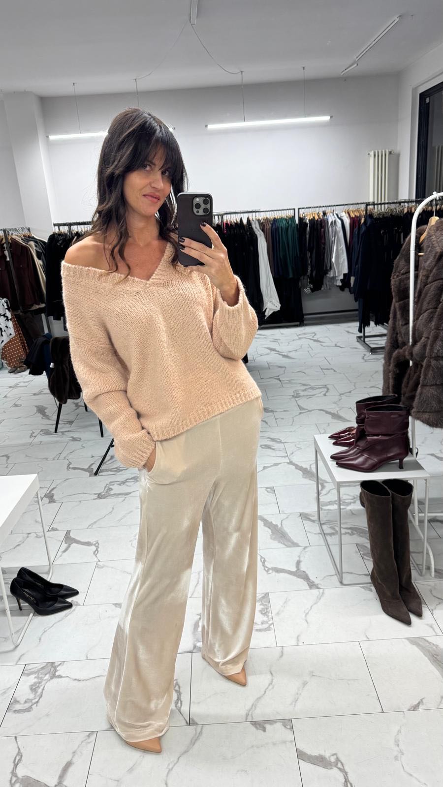 MAGLIONE MISTO LANA SCOLLO V CIPRIA