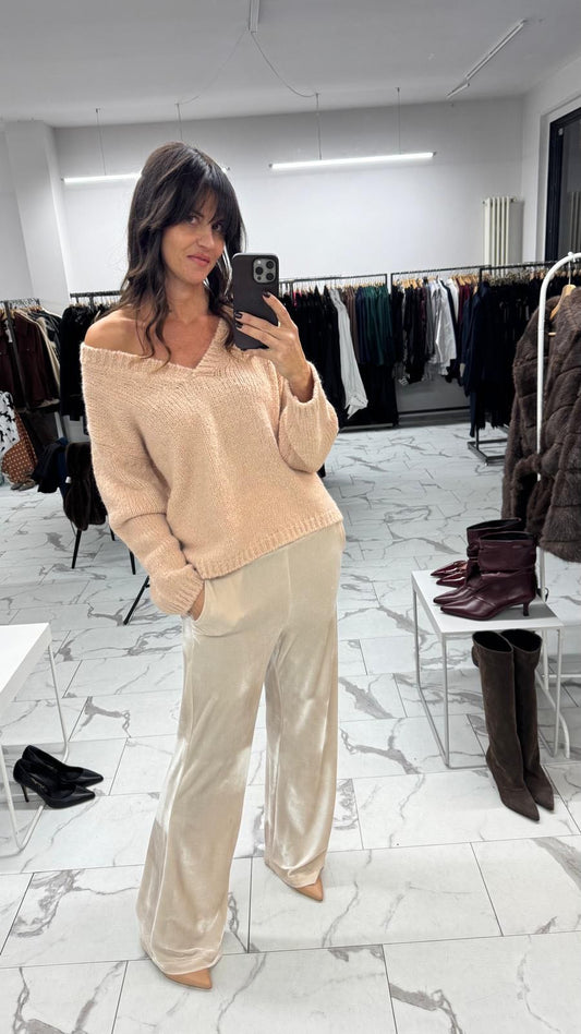 MAGLIONE MISTO LANA SCOLLO V CIPRIA