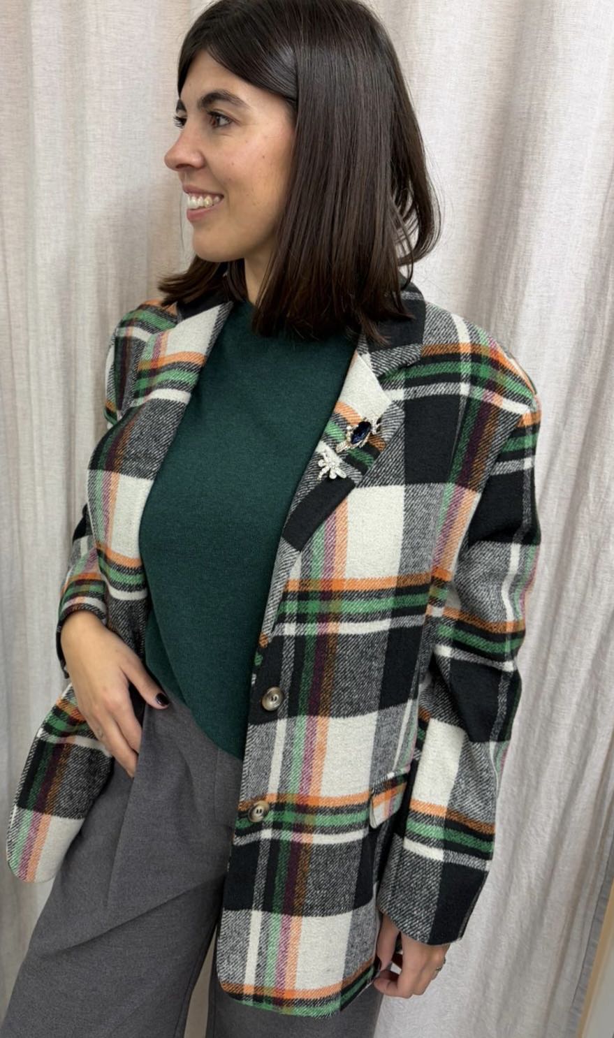 MAGLIONCINO BICOLORE VERDE GRIGIO