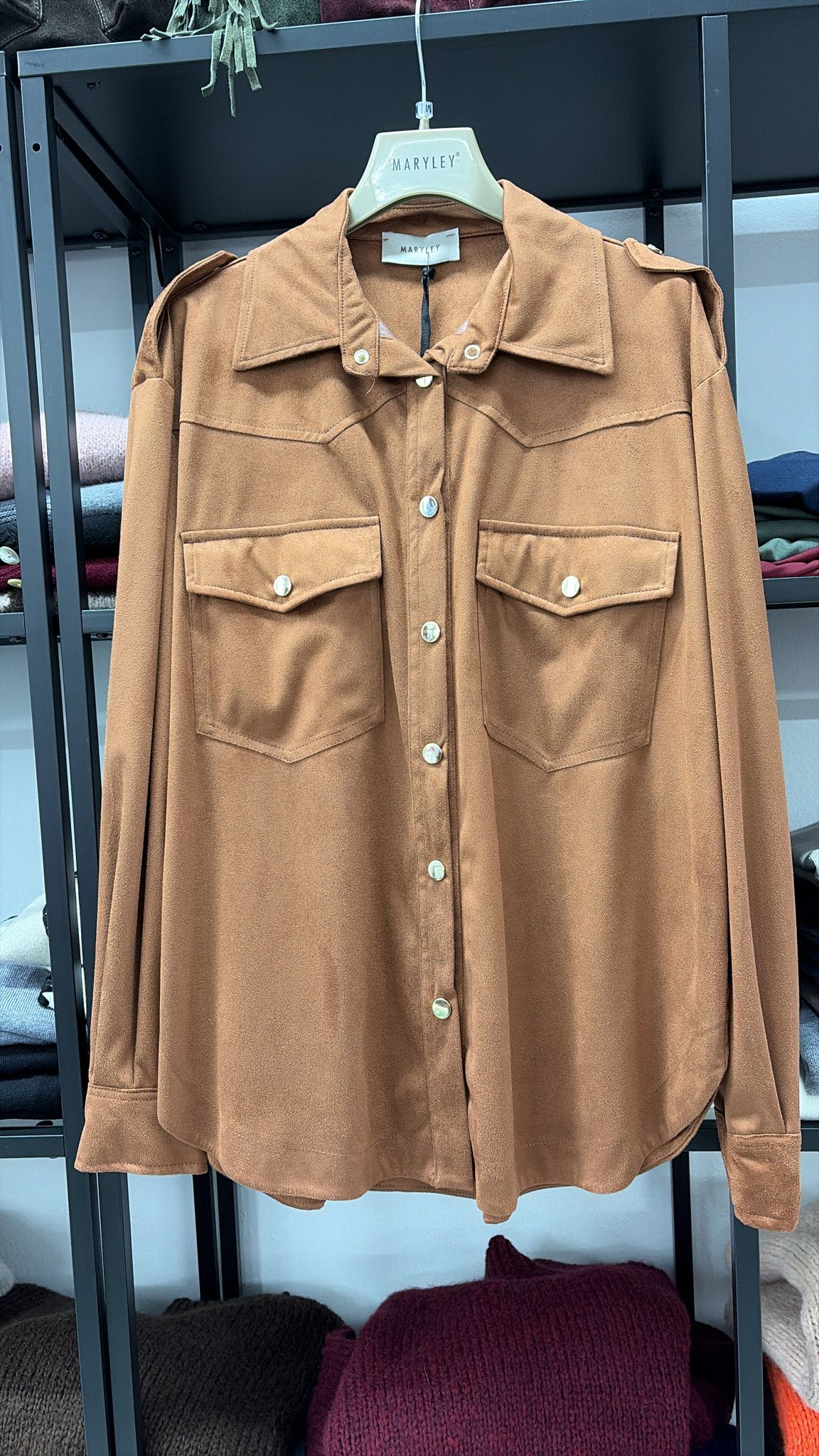 CAMICIA CAMOSCIO CUOIO