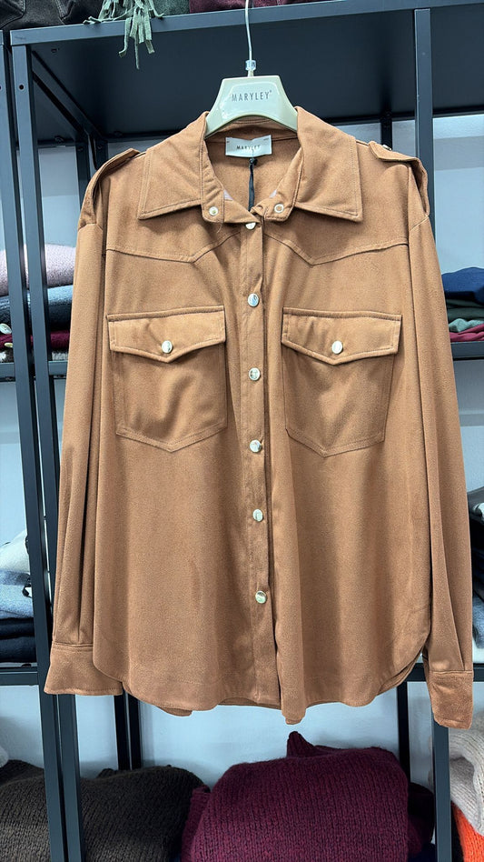 CAMICIA CAMOSCIO CUOIO