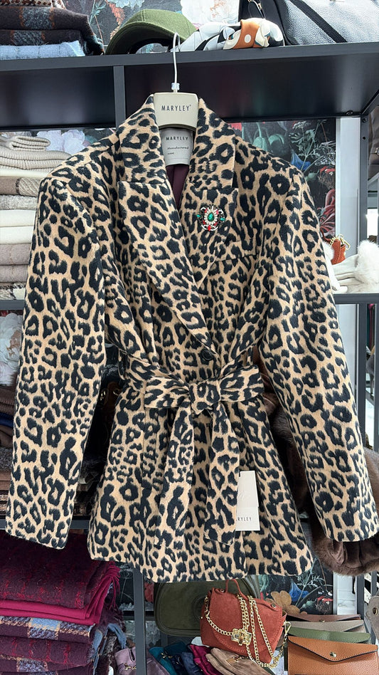 CAPPOTTINO MACULATO CON CINTURA