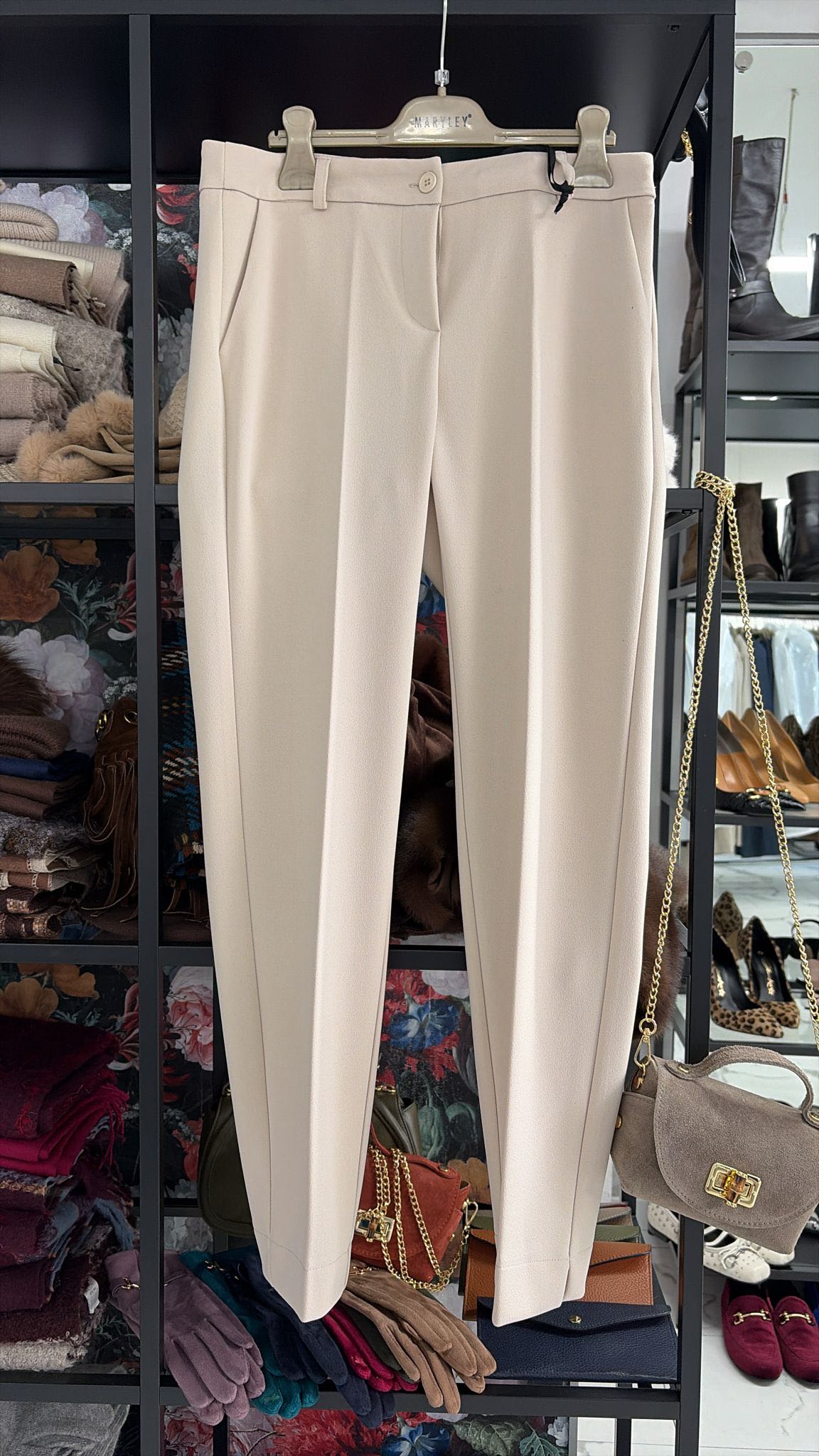 PANTALONE BASIC CREP PANNA